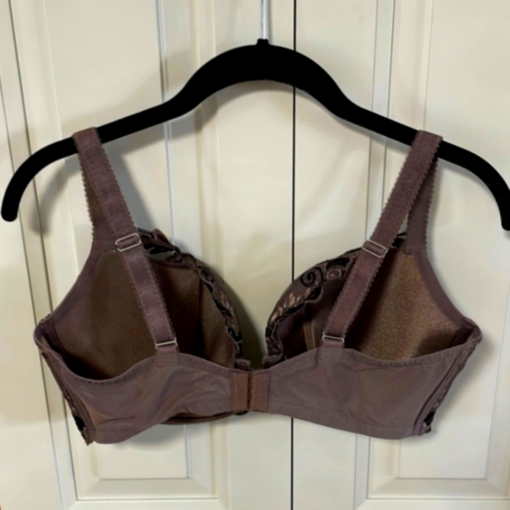 SOMA BRA Embroidered BROWN size 38DDD SO PRETTY like new - Picture 2 of 4
